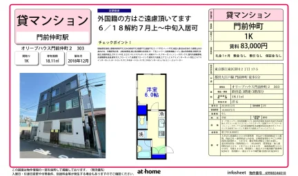 オリーブハウス門前仲町2303 1K 0