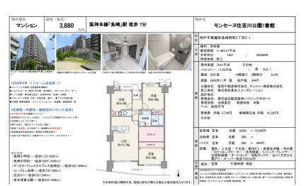 モンセーヌ住吉川公園1番館 604 0