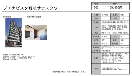 ブエナビスタ難波サウスタワー 702 0
