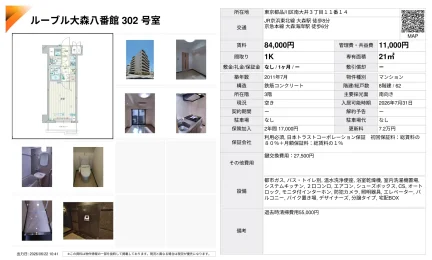 ルーブル大森八番館 302号 0