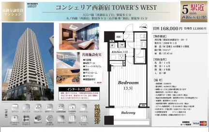 コンシェリア西新宿 TOWER'S WEST 105号 0