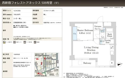 西新宿フォレストアネックス 506号 0