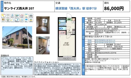 サンライズ西大井 207 207号 0