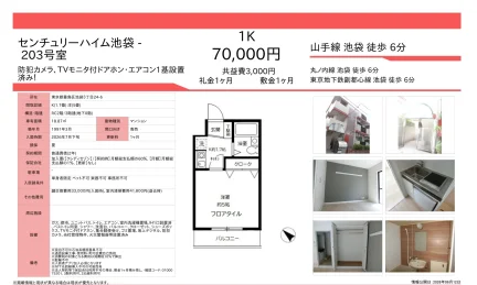 センチュリーハイム池袋 203号 0