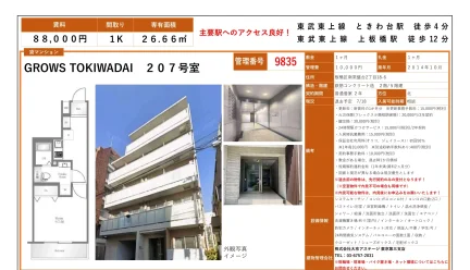GROWS TOKIWADAI 207号室 207号 0