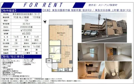 スリーアップ桜新町 103号 0