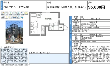 ベルフロント都立大学 1R 0