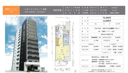 レオンコンフォート 北浜 1002号 0