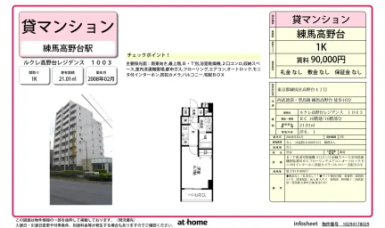 ルクレ高野台レジデンス 1003号 0
