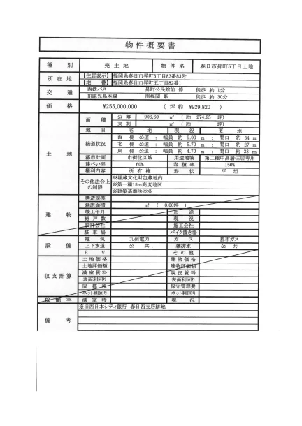 昇町5丁目土地 0