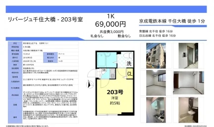 リバージュ千住大橋 203号 0