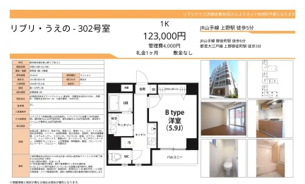 リブリうえの 302号 0