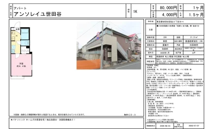 アンソレイユ世田谷 205号 0