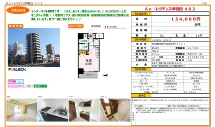 Aoiレジデンス早稲田 402 402 0
