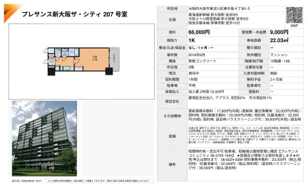 プレサンス新大阪ザ・シティ 207号室 207号 0