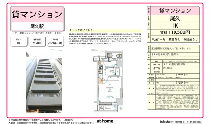 Modern Studio Condo Near Station in Nishiogu 0