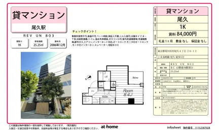 Studio Condo Near Station in Nishiogu 0