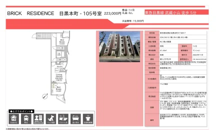 ブリックレジデンス目黒本町 105号 0
