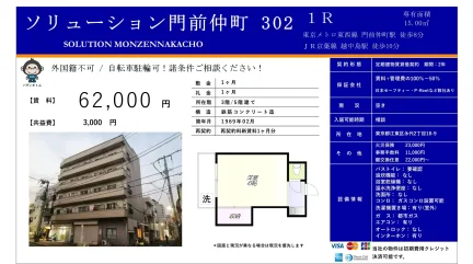 ソリューション門前仲町 302 302号 0
