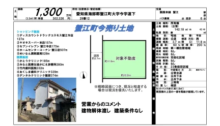 蟹江町今売り土地 0