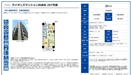 ライオンズマンション白金台 207号 0