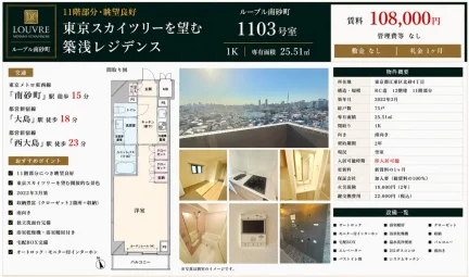 MINAMI-SUNAMACHI LOUVRE ルーブル南砂町築浅レジデンス 1103号 0