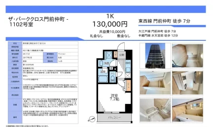 ザ・パーククロス門前仲町 1102号 0
