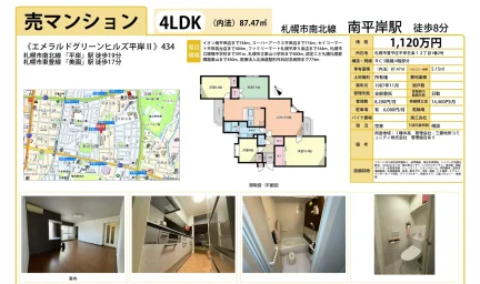 北海道札幌市豊平区平岸五条12丁目 中古マンション 0
