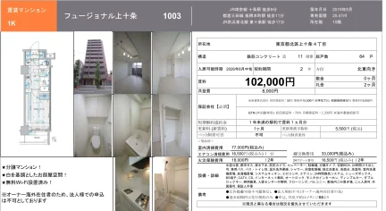 フュージョナル上十条 1003号 0