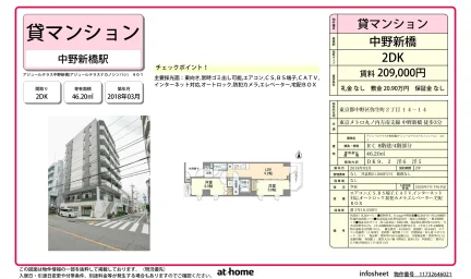 Modern 2DK Condo Near Station in Yayoicho 0