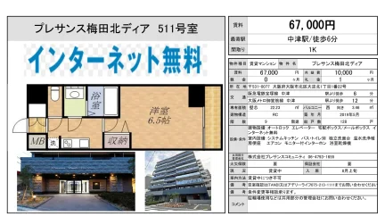 プレサンス梅田北ディア 511号 0