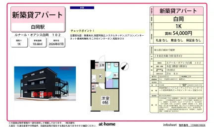 Brand New Studio Condo Near Station in Shiraokahigashi 0