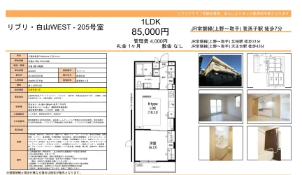 リブリクラブ白山WEST 205号 0