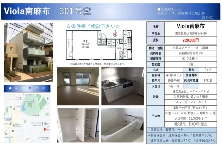 Viola南麻布 301号 0