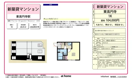 Brand New Studio Condo Near Station in Wada 0