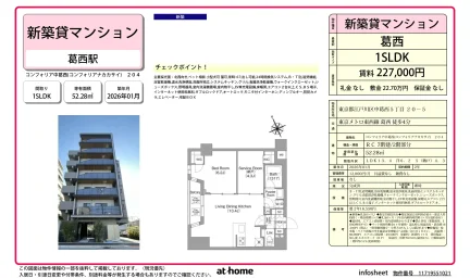 Brand New 1SLDK Condo Near Station in Nakakasai 0