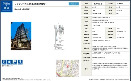 レジディア大手町北 1002号 0
