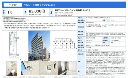 ベルシード梅島ブランシュ 306号 0
