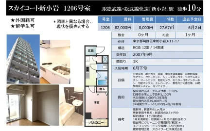 スカイコート新小岩 1206号 0