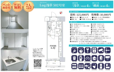 ログ浅草502号室 502号 0