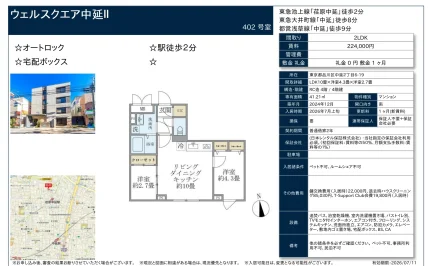 ウェルスクエア中延 402号 0
