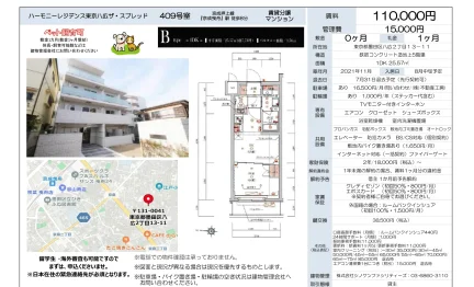 ハーモニーレジデンス東京八広ザ・スプレッド 409号 0