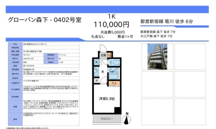 グローバン森下 0402号 0
