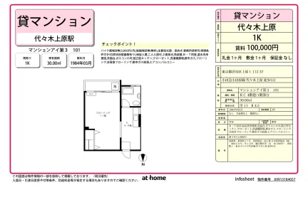 Vintage Studio Condo Near Station in Uehara 0