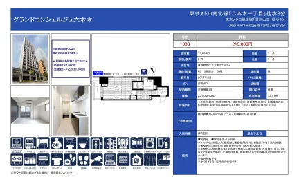 グランドコンシェルジュ六本木 1303号 0
