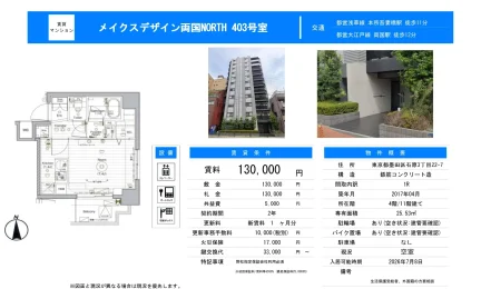メイクスデザイン両国 NORTH 403号室 403号 0
