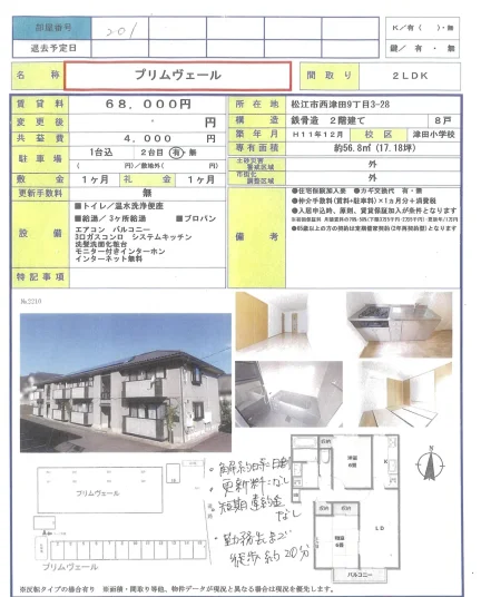 プリムヴェール 201号 0