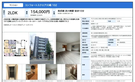 コンフォートスクエア川崎 102 102号 0