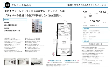 クレセール西小山 502号 0