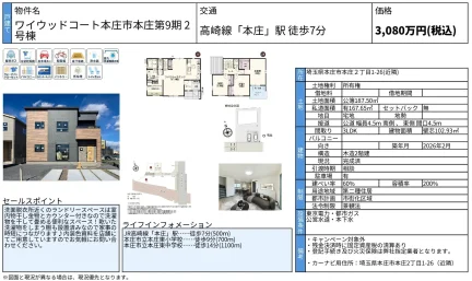 ワイウッドコート本庄市本庄第9期 2号棟 2号 0